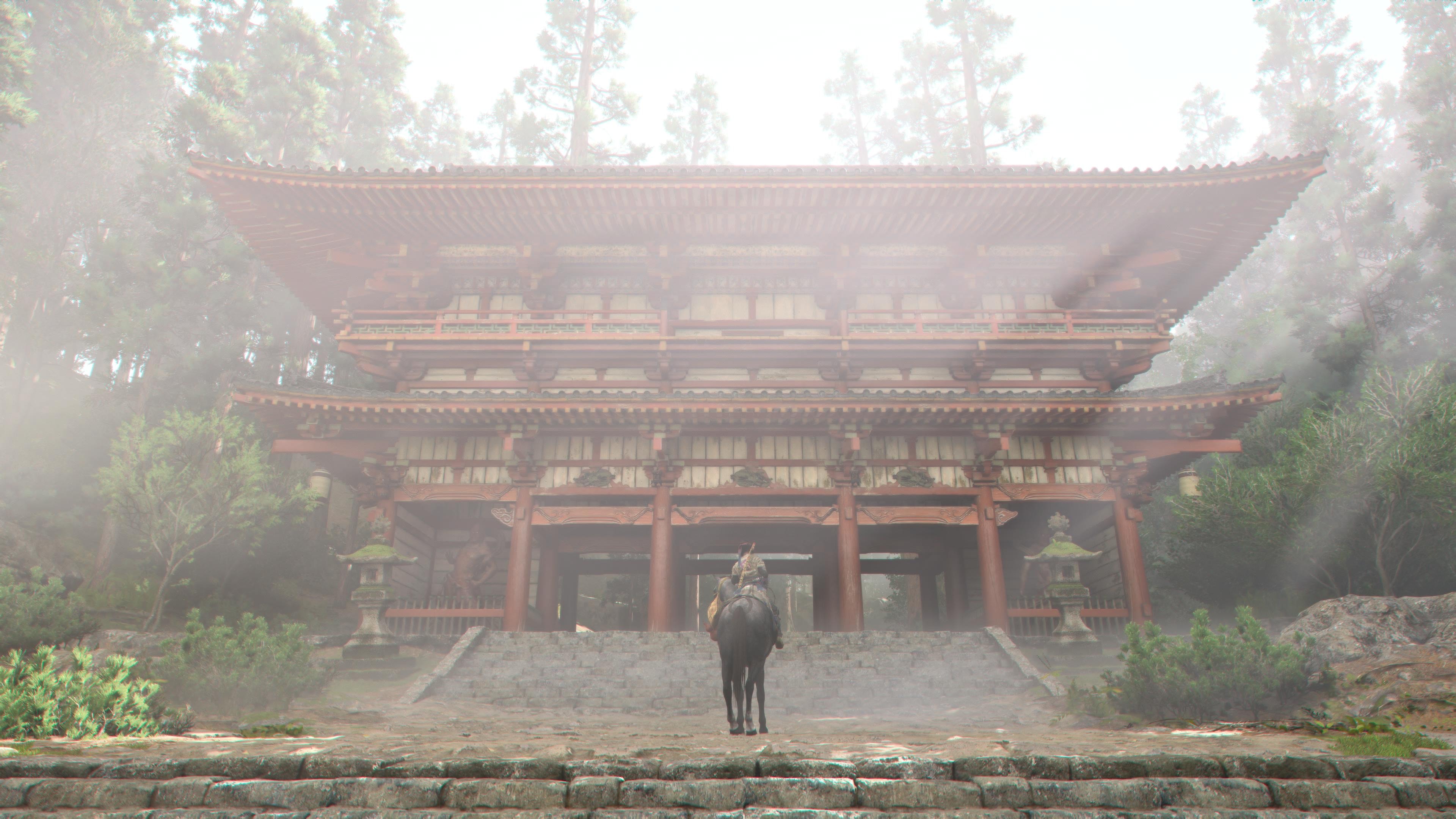 Fogged Temple Approach